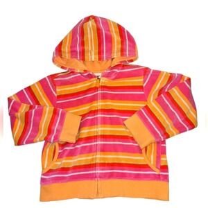 Gymboree‎ retro Pink and orange velour striped jacket size 8